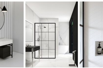 Un bagno in bianco e nero